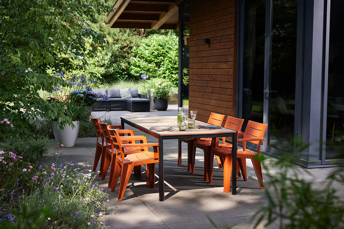 Tavolo da Giardino Keter Porto 159x95x75 cm Deco Coat Piano Effetto Legno Frassino