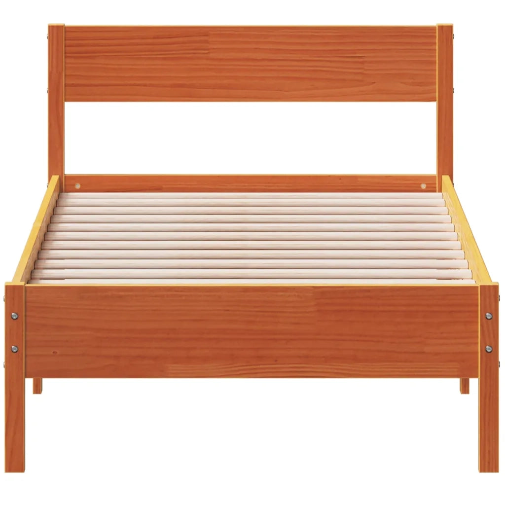 Letto senza Materasso Marrone Cera 90x200 cm Legno di Pino 842765