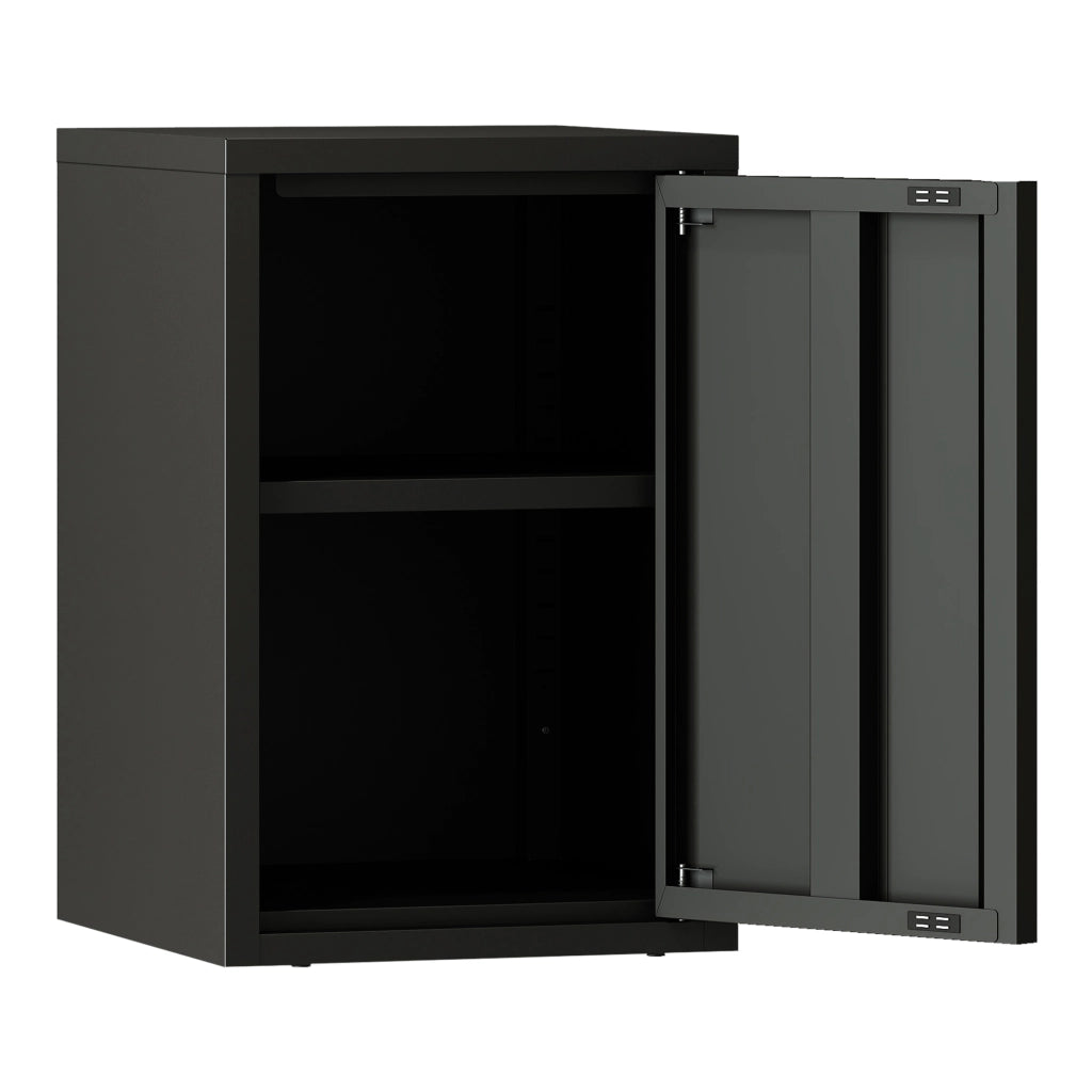 Armadietto a Parete Burlöv con Anta in Acciaio 50 x 33 x 35 cm - Nero [en.casa]
