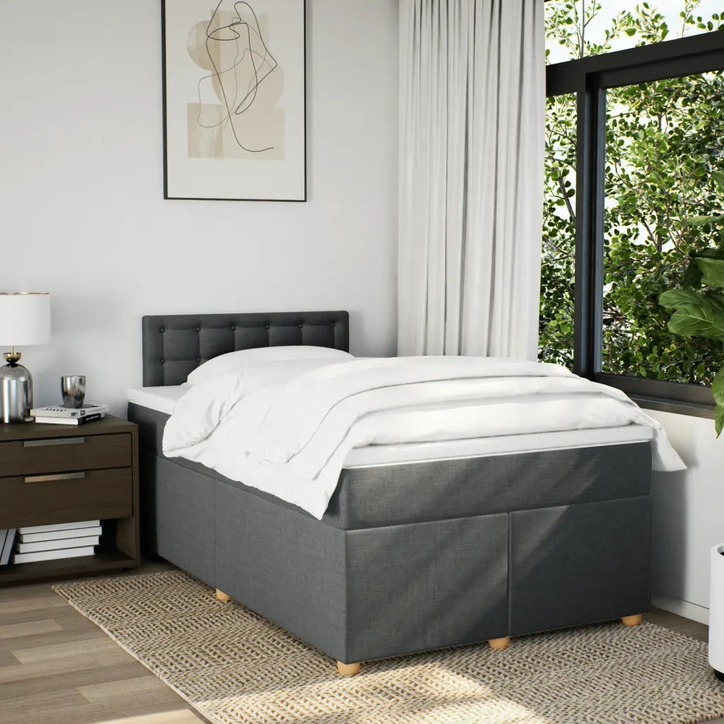 Giroletto a Molle con Materasso Grigio Scuro 120x190cm Tessuto 3288934