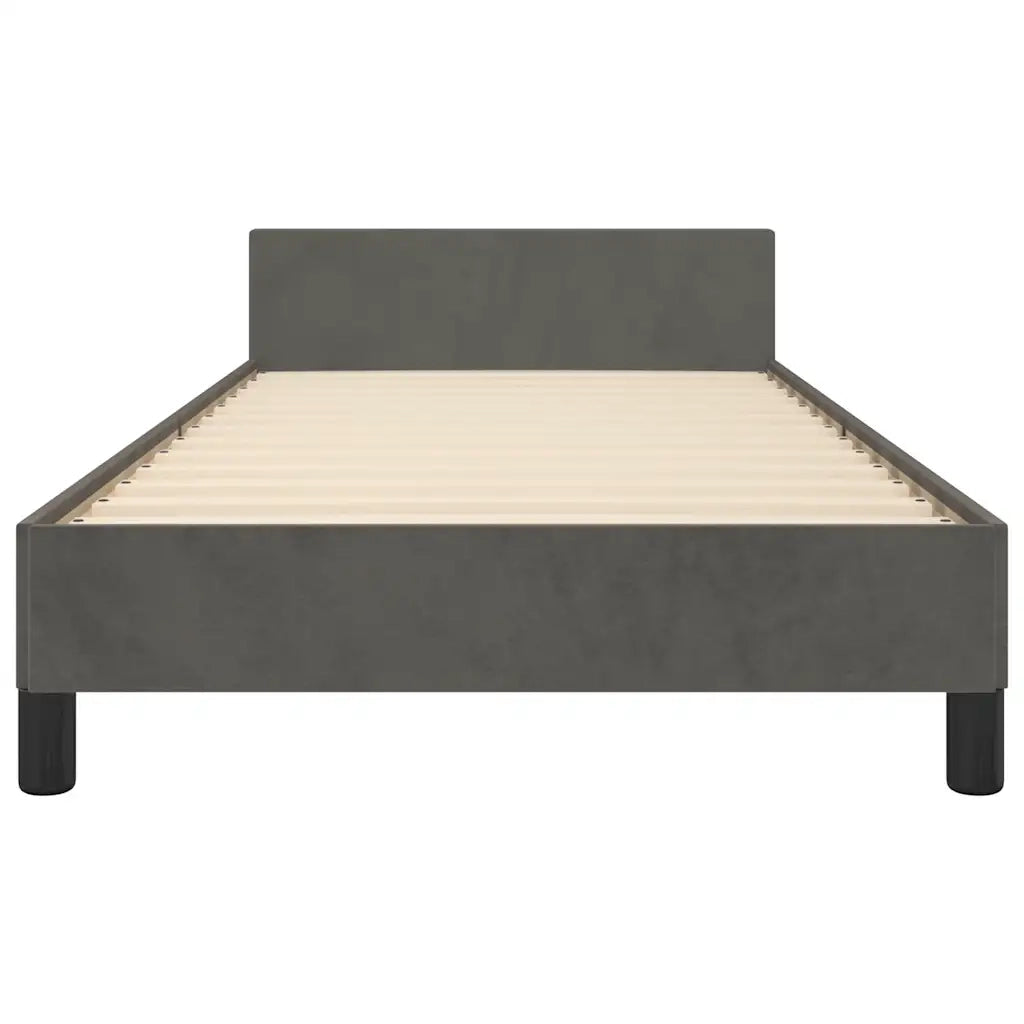 Giroletto con Testiera Grigio Scuro 90x200 cm in Velluto cod mxl 41514