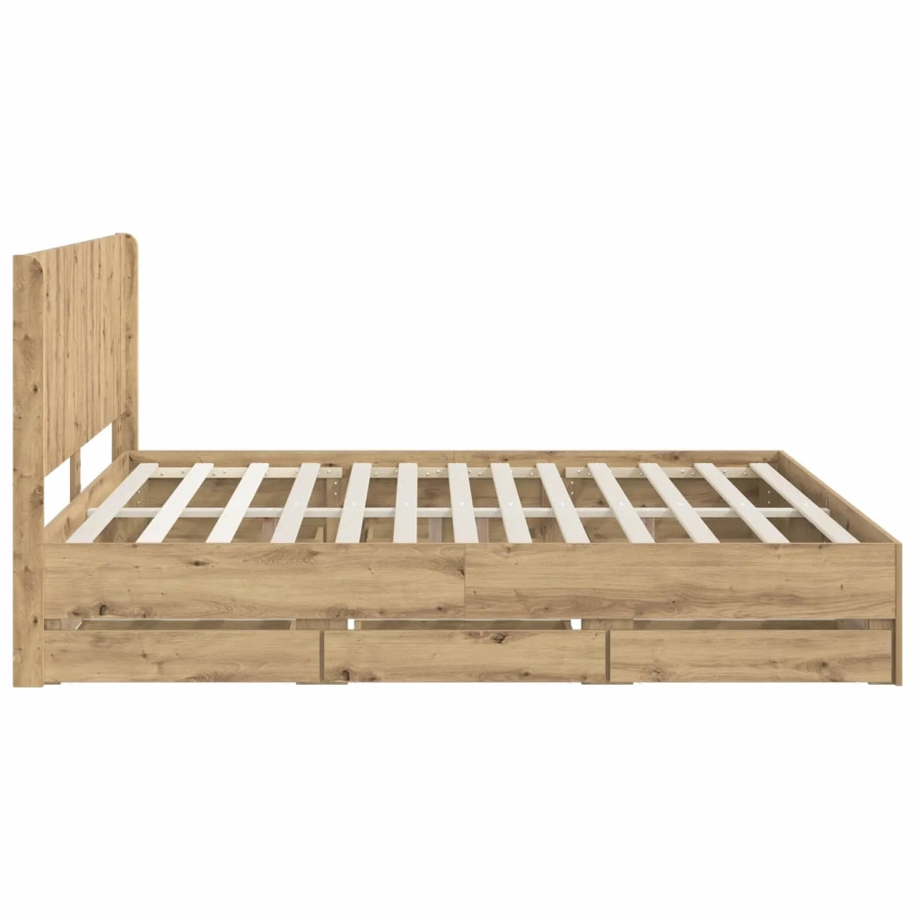 Struttura del letto con stoccaggio e testata Artisan Oak 3445835
