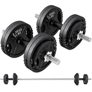 Set di Pesi per Palestra 2 in 1 ¨C zephmum ¨C Nero, Acciaio, 42 kg, 180x24x24 cm