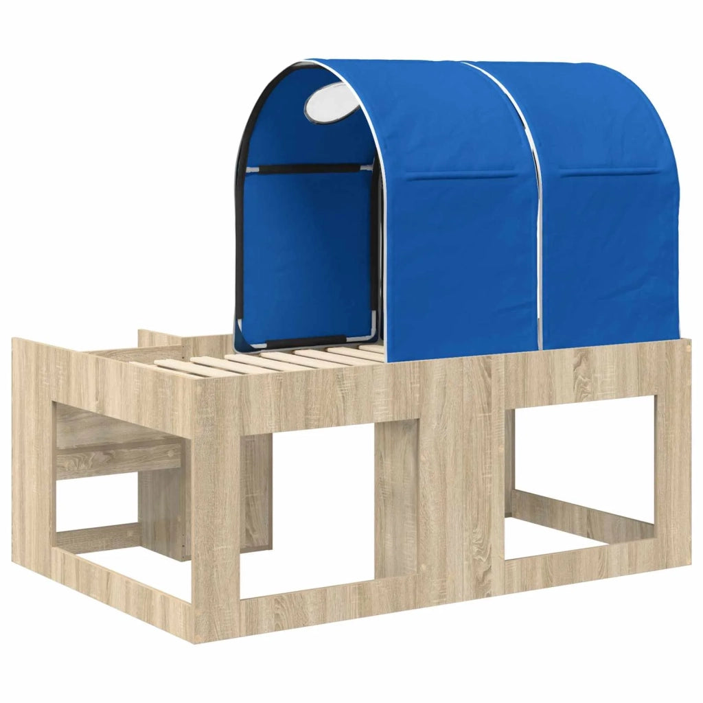 Letto con Tunnel 3 pz Rovere Sonoma e Blu Legno ingegnerizzato 3423505