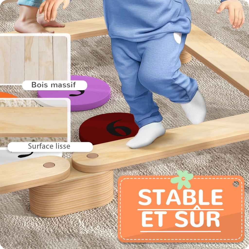 Set Parco Giochi in Legno per Bambini ¨C Zephmum ¨C Naturale 6 Pezzi