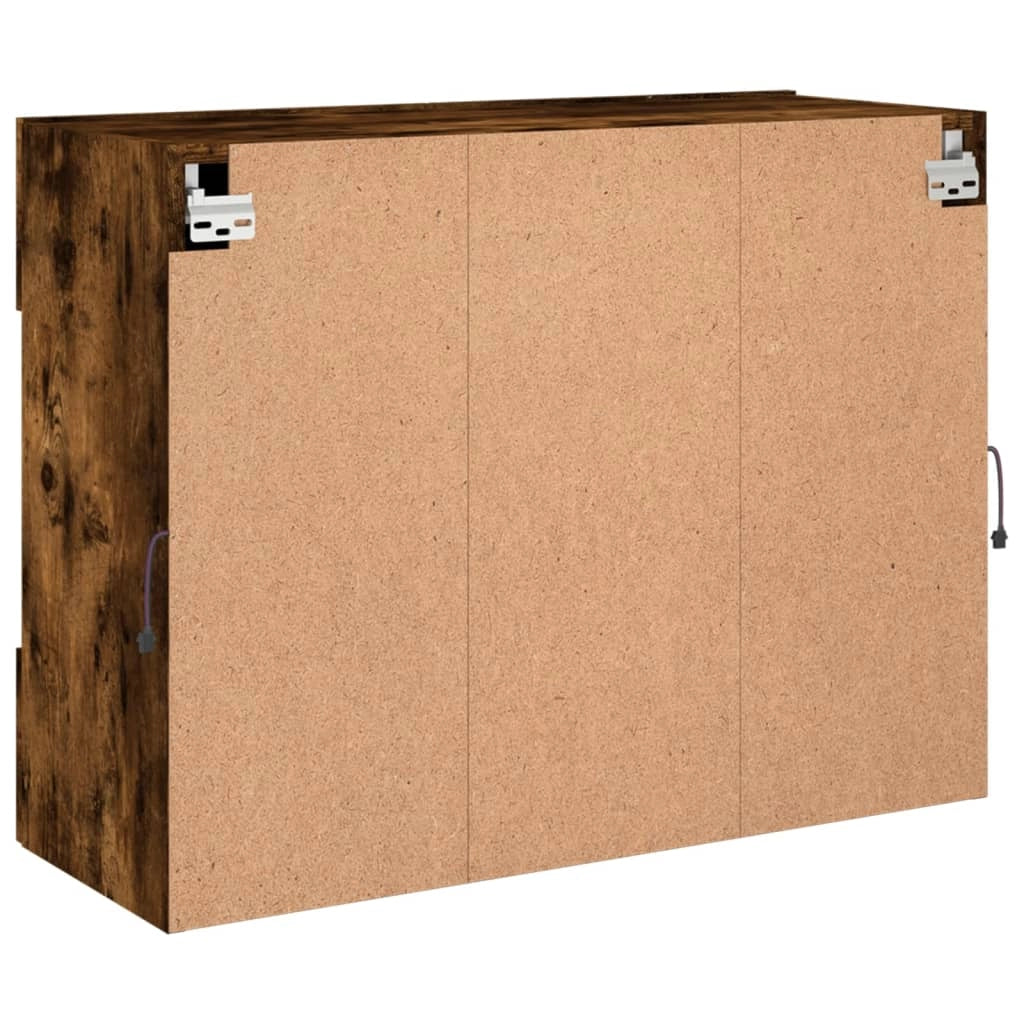 Mobile TV multimediale mensola TV credenza mobile TV sala da pranzo soggiorno parete attrezzata per camera da letto con luci LED rovere affumicato 78,5 x 30 x 60,5 cm marrone 02_0027990