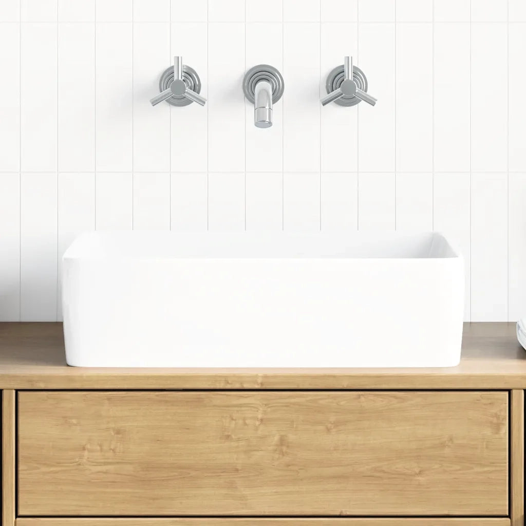 Lavandino Bianco 48x37x13 cm in Ceramica Rettangolare 153338