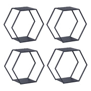 Set di 4 mensole da parete in acciaio nero 32 x 37 x 19 cm 03_0009886