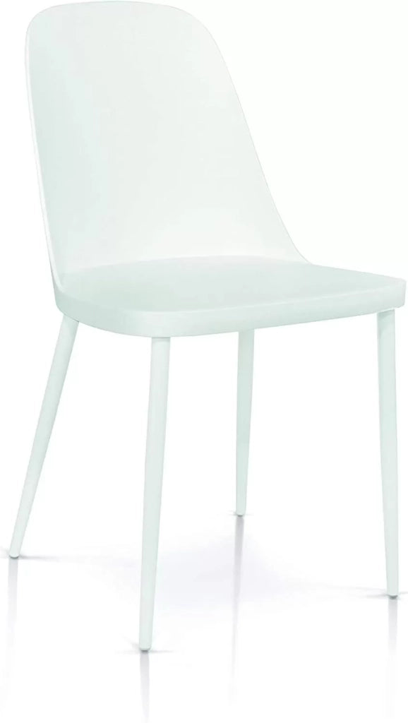 Set 4 sedie colore bianco in polipropilene 54x46 h.84 - Mobili 2G