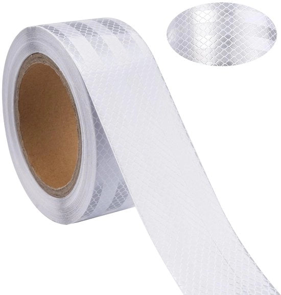 Tape Riflettente per Sicurezza - Alta Visibilità - 5 cm x 15 m - Marcatura di Emergenza - Duraturo e Resistente al Tempo