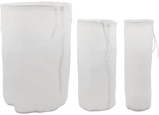 Sac di filtraggio per notenmelk/sap - 3 pezzi - 200 mesh - Dimensioni 25/7 cm, 23/11 cm, 30/20 cm - Sac di filtraggio in nylon