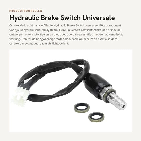 Comando di attivazione freni idraulici universale - Connettore robusto - Nero - Adatto per sistemi frenanti idraulici - 25 Ampere