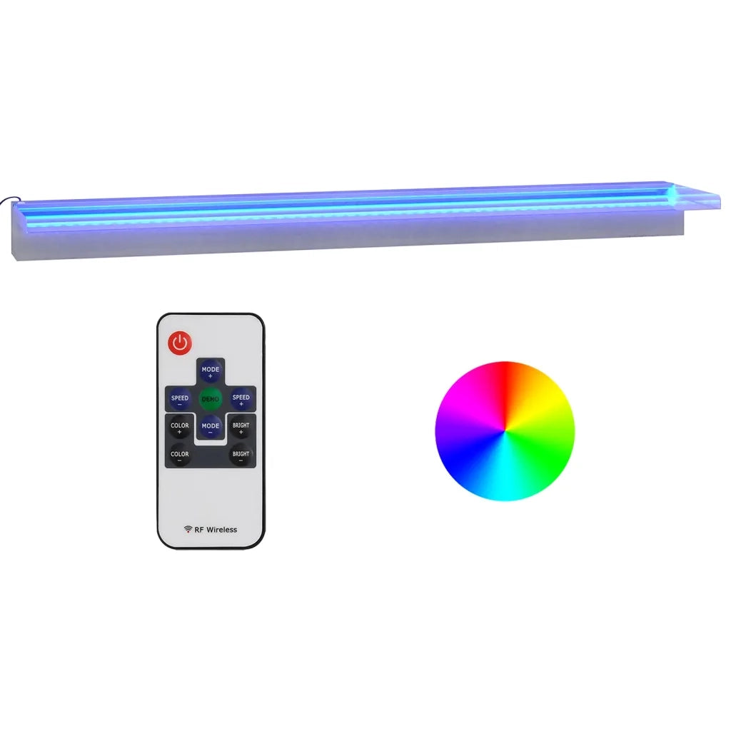 Sfioratore a Cascata con LED RGB Acciaio Inox 108 cm CFW7796171