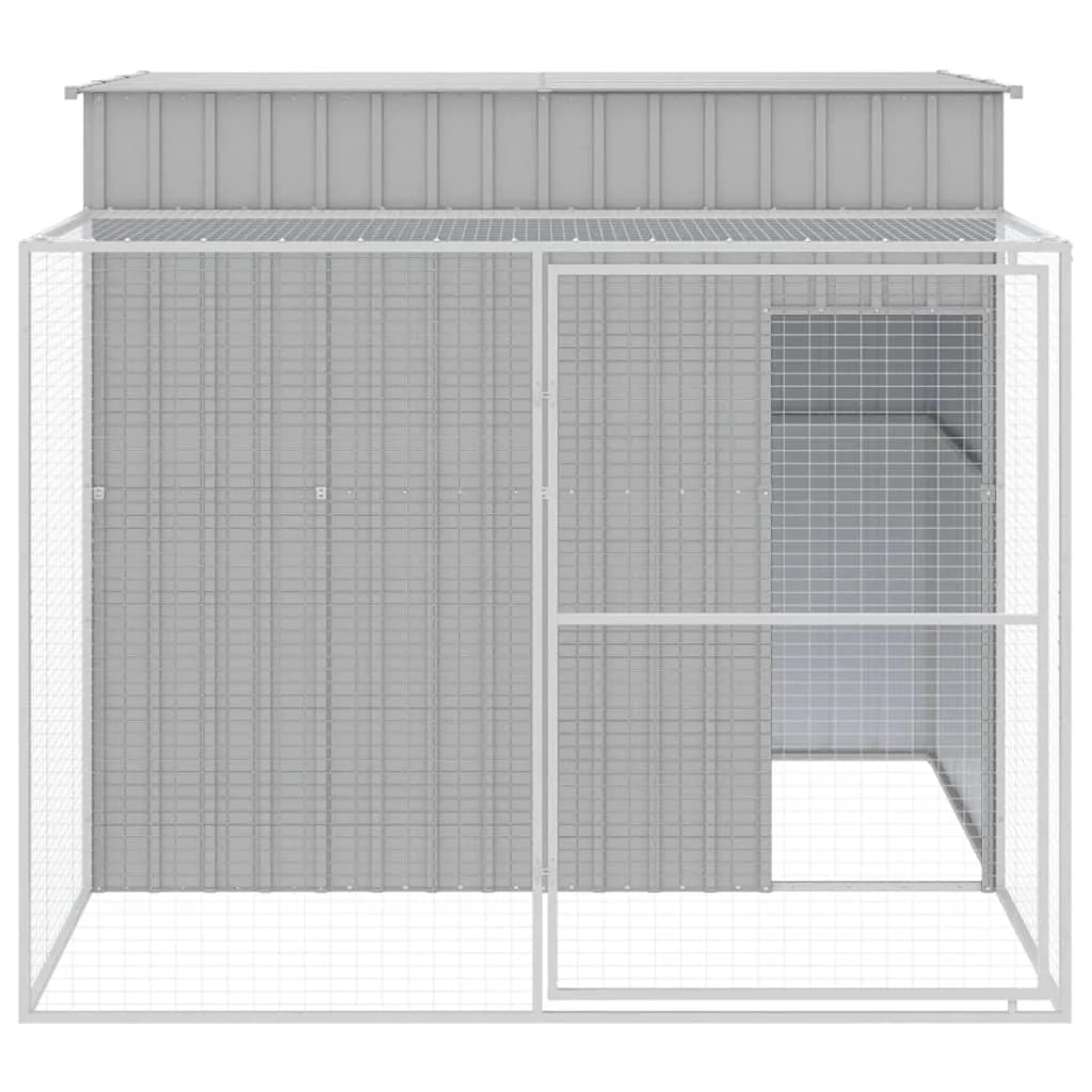 Cuccia per cani con recinto chiaro 214 x 253 x 181 cm grigio 02_0043505