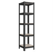 Scaffale a 5 ripiani per carichi pesanti 150 x 37 x 37 cm capacità di carico 400 kg (80 kg/ripiano) stile industriale ripiani regolabili per soggiorno/cucina nero 12_0005568