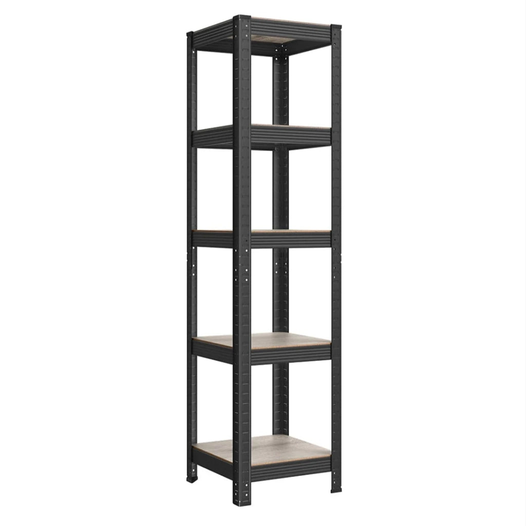 Scaffale a 5 ripiani per carichi pesanti 150 x 37 x 37 cm capacità di carico 400 kg (80 kg/ripiano) stile industriale ripiani regolabili per soggiorno/cucina nero 12_0005568