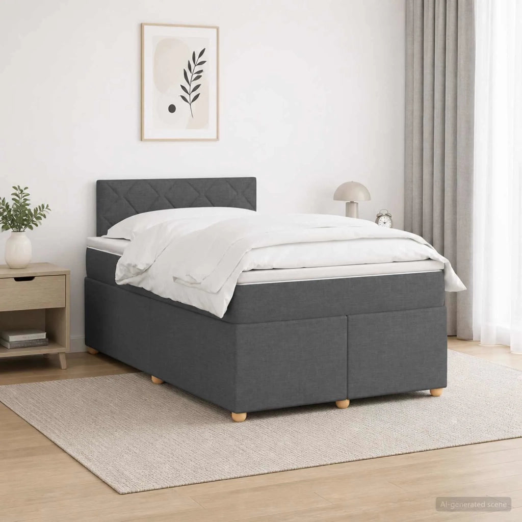 Letto box spring con materasso Grigio Scuro 120 x 190 cm 3452381