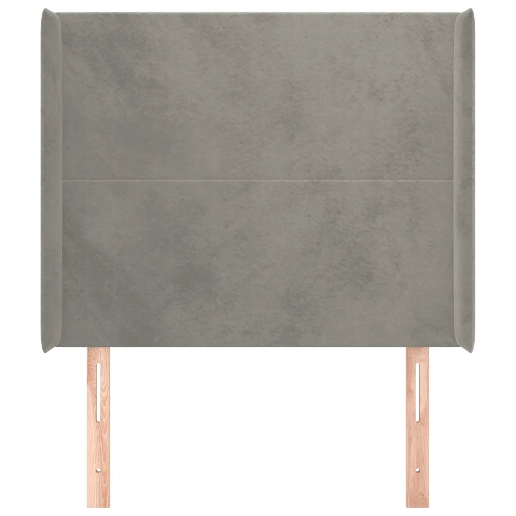 Testiera ad Orecchio Grigio Chiaro 103x16x118/128 cm in Velluto cod mxl 53293