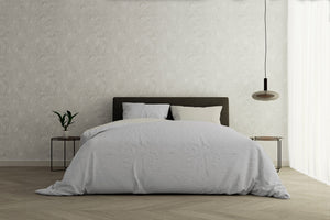 Copripiumino 1 Piazza e Mezzo con Sacco e Federe Doubleface Grigio Chiaro/Panna