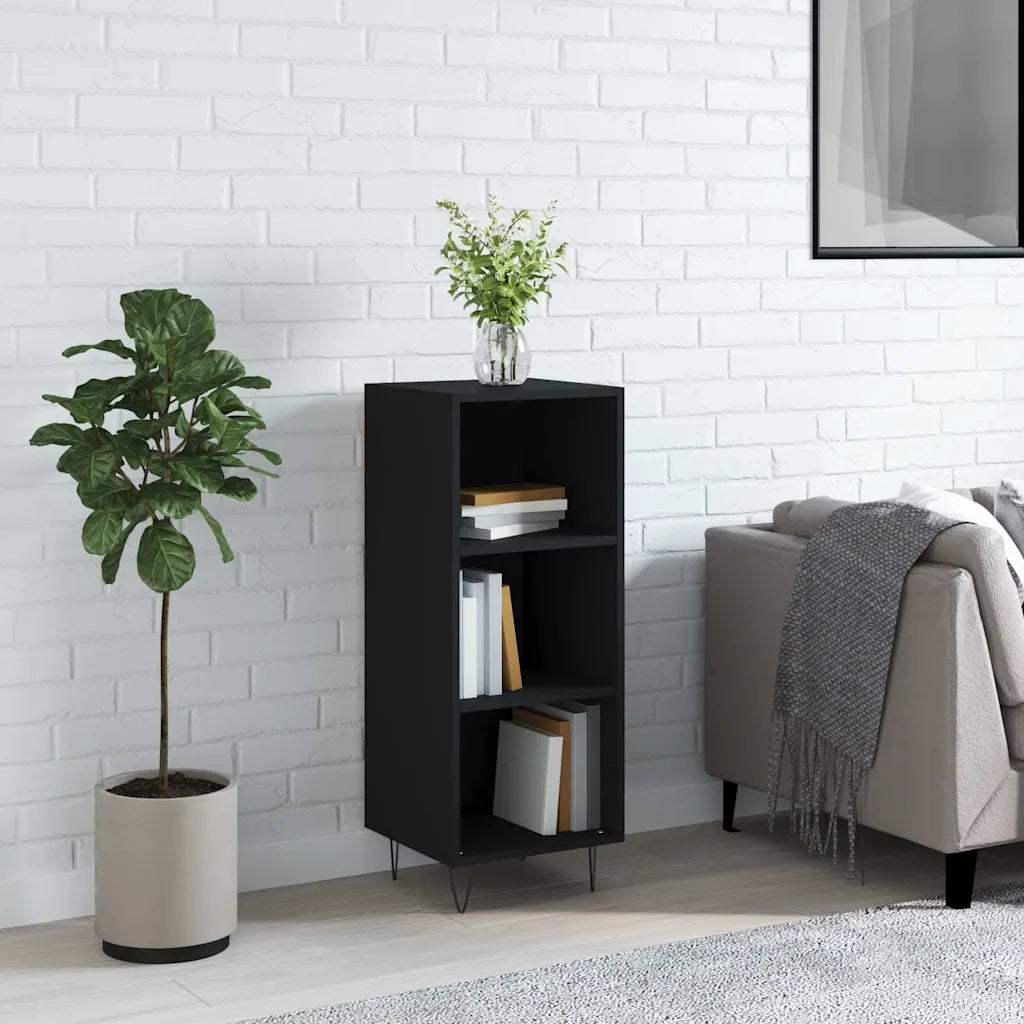 Credenza | Madia | Buffet da pranzo | Armadio da pranzo Nera 34,5x32,5x90 cm in Legno Multistrato
