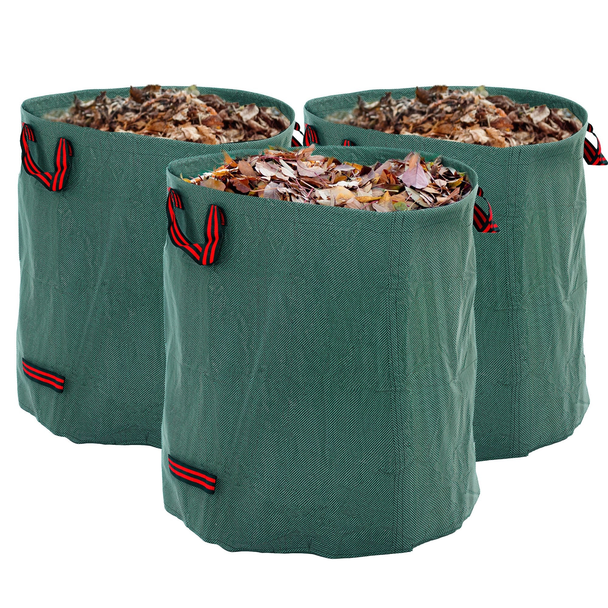 Set 3 Sacchi per Rifiuti da Giardino Ø67x76 cm da 272 L Richiudibili e Riutilizzabili Verde
