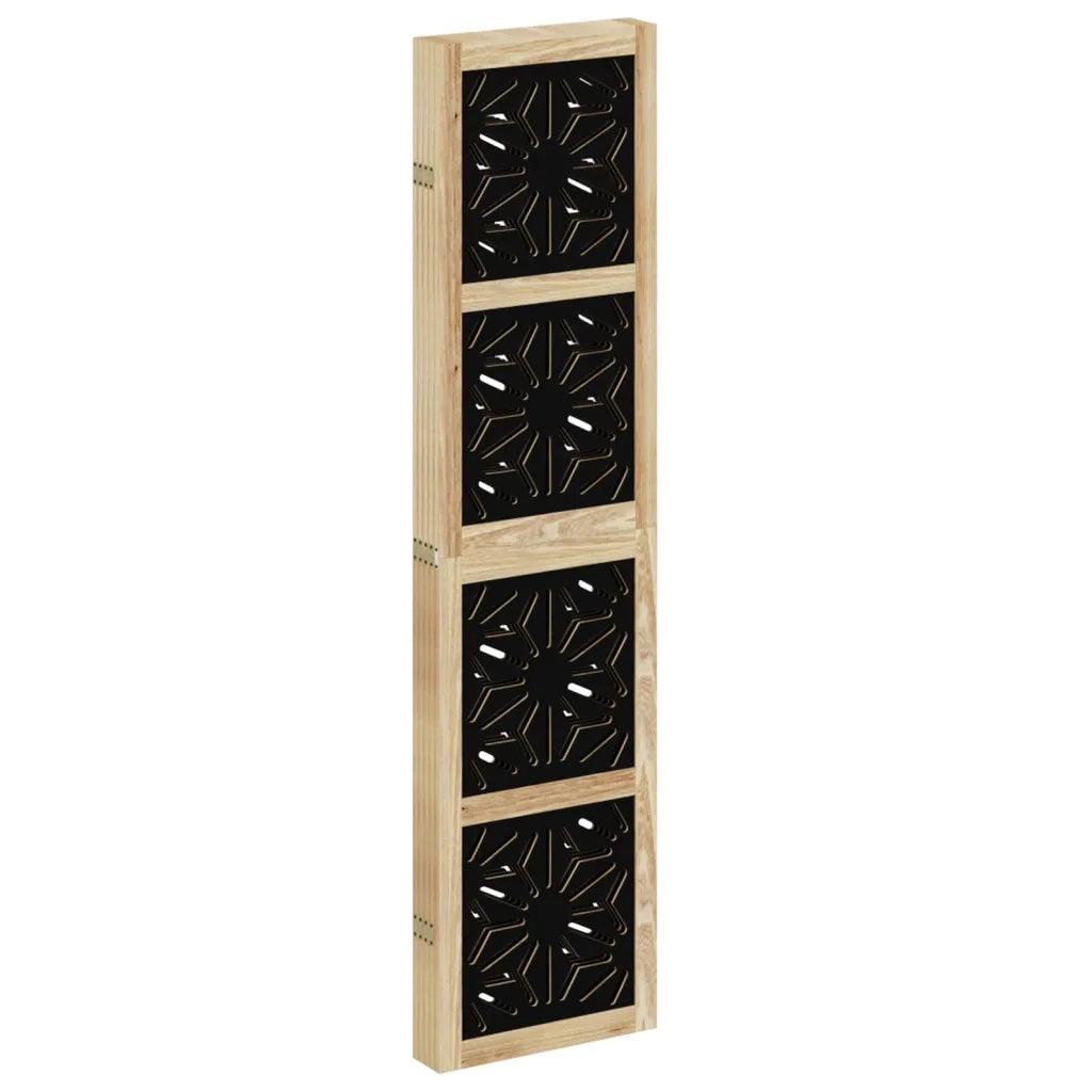 Divisorio Ambienti | Divider per stanze | Paravento 5 Pannelli Marrone e nero Legno di Paulownia