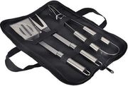 Set di Strumenti per Griglia BBQ - Accessori per Barbecue in Acciaio Inox - 3 Pezzi - Compreso Sacchetto di Porta