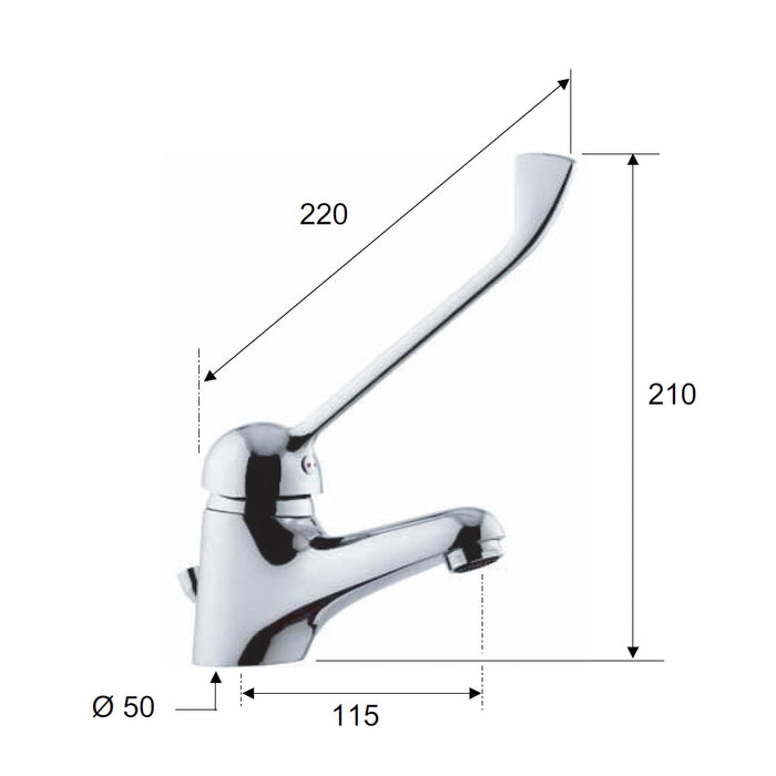 Rubinetto lavabo con leva clinica remer - serie kiss