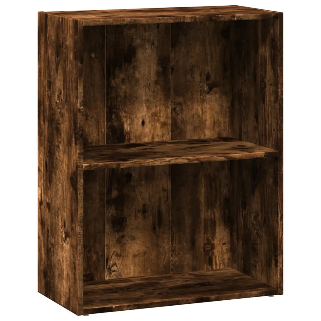 Libreria-Scaffale per Libri-Mobile di Stoccaggio Rovere Fumo 60x30x77 cm in Legno Multistrato
