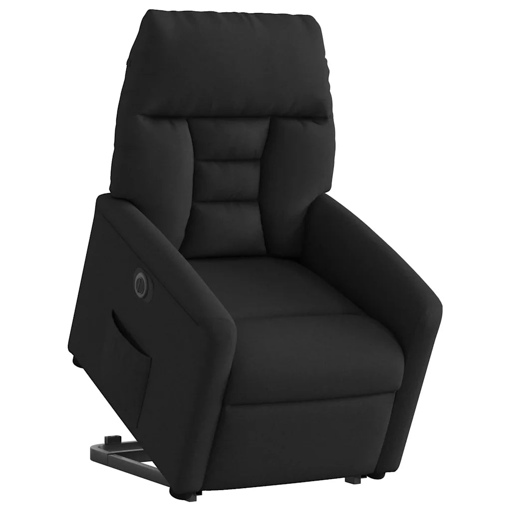 Poltrona Alzapersona Reclinabile Elettrica Nera in Tessuto 3303054