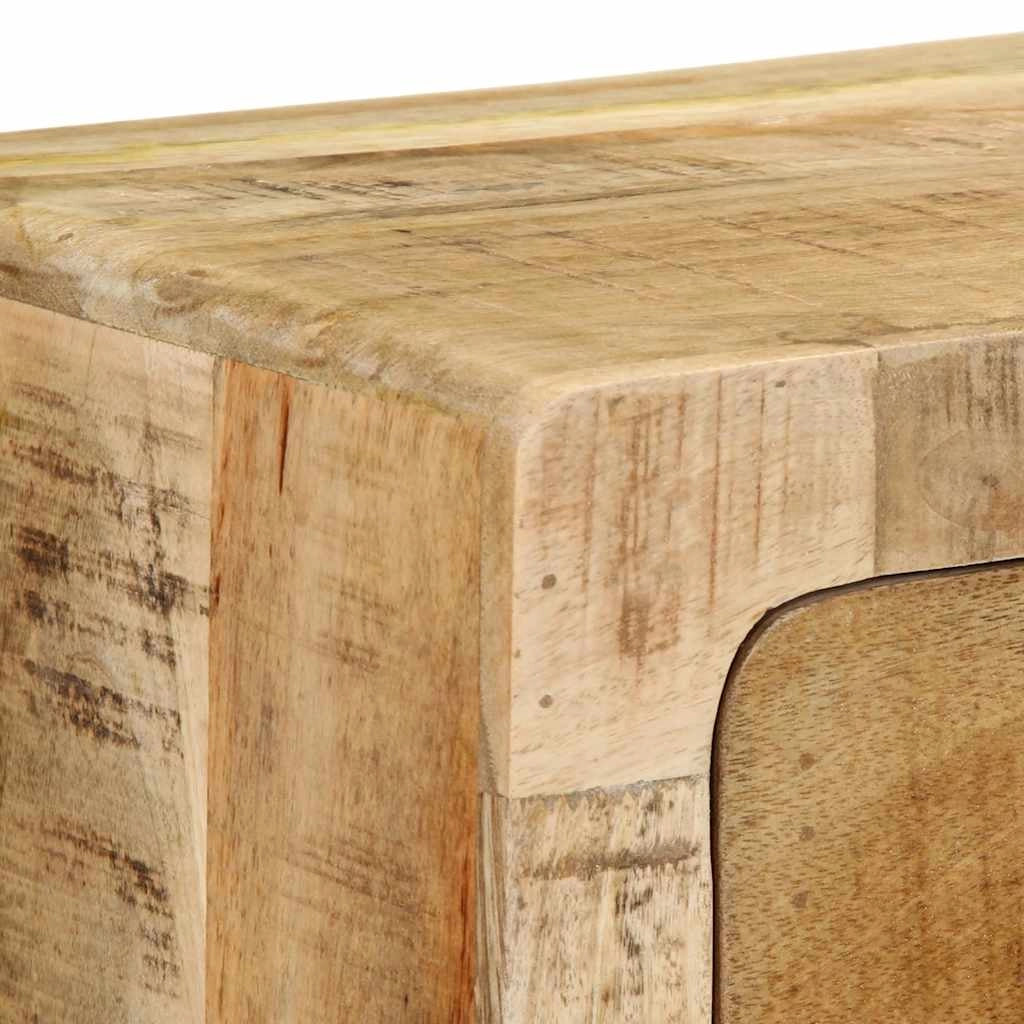 Mobile TV a parete 100 x 32 x 25 cm con 3 cassetti salvaspazio design contemporaneo in legno massello di mango grezzo 02_0058068