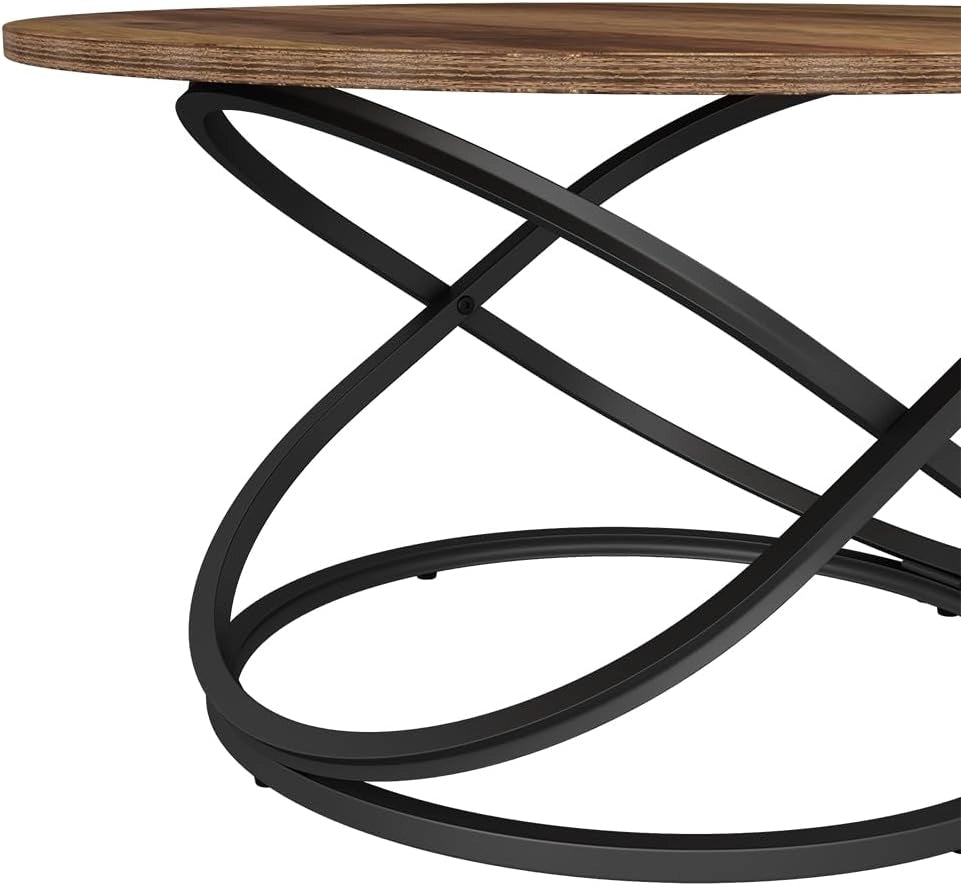 Tavolino Calgary, Legno antico/Nero, 79.5 x 62 cm con ampia superficie di lavoro