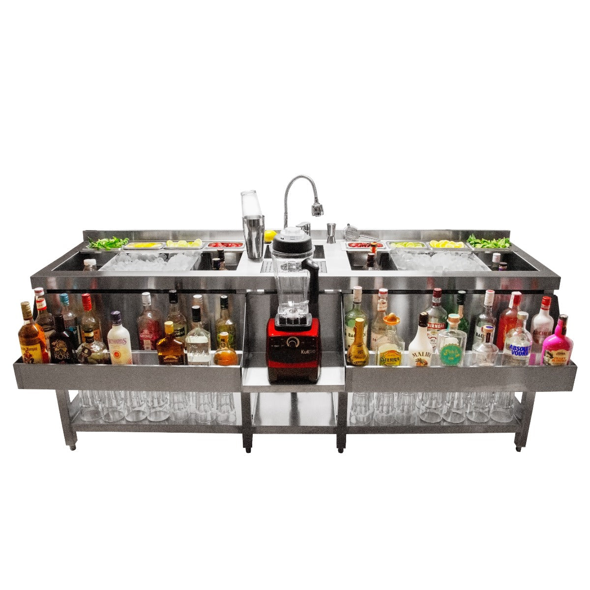 Bancone Barman Smontabile Portatile Banco da Bar Postazione Barman 120 cm