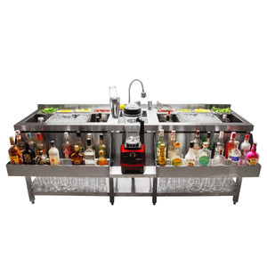 Bancone Barman Smontabile Portatile Banco da Bar Postazione Barman 120 cm