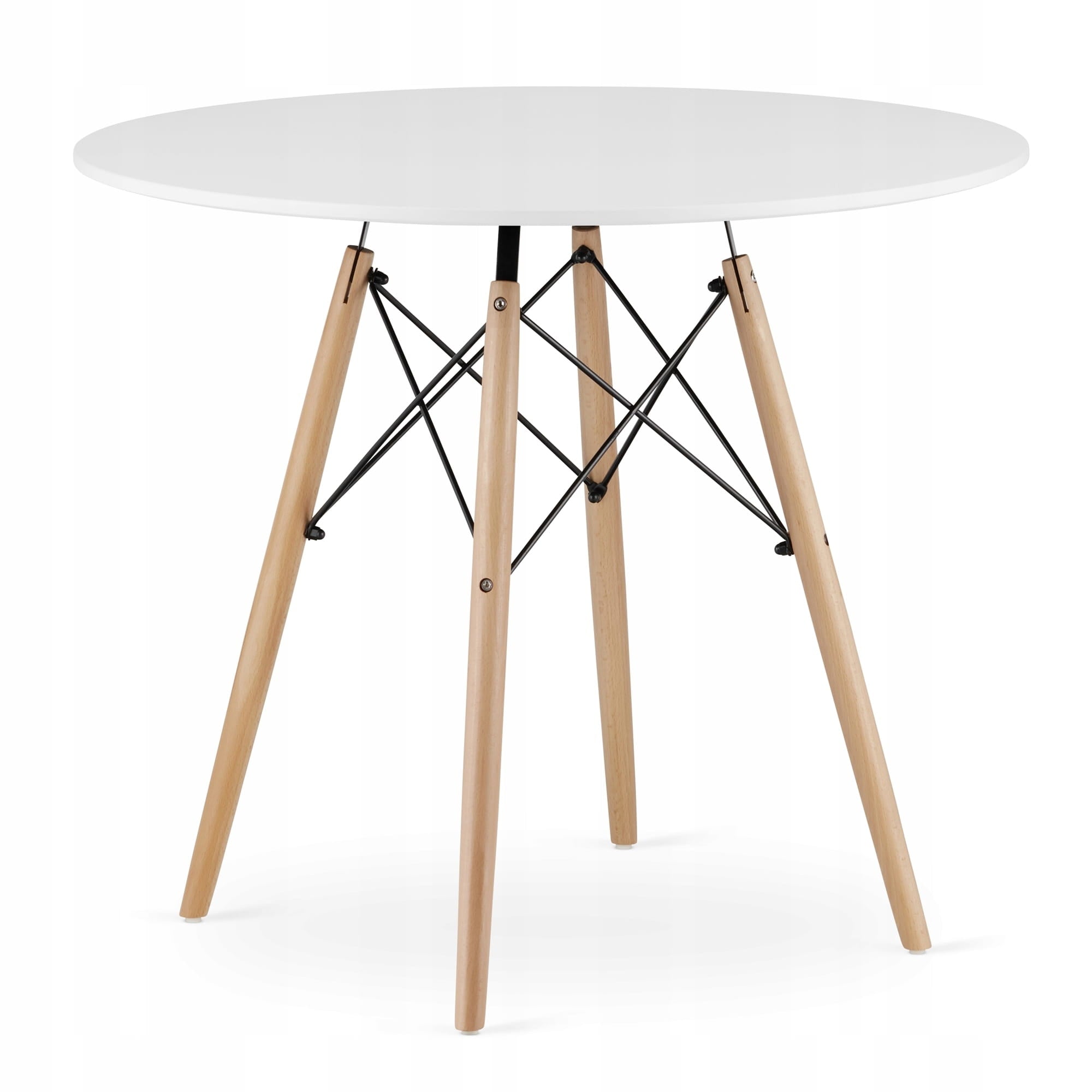 Set tavolo rotondo bianco Valora KOVA 90 con 4 sedie OSAKA