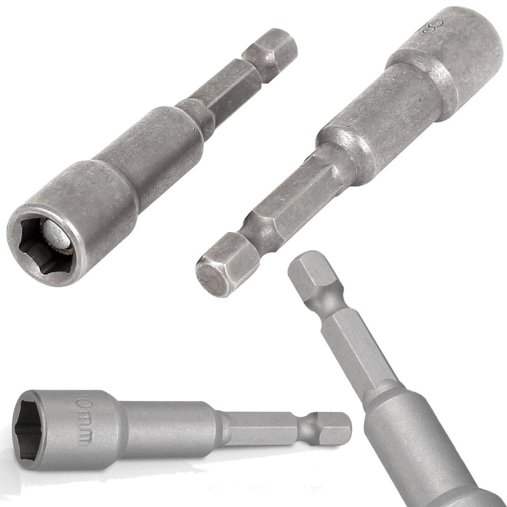 Trade Shop - Inserto Chiave A Bussola Magnetica Attacco 1/4 Per Avvitatore Lunghezza 50mm -    -7 Mm   -