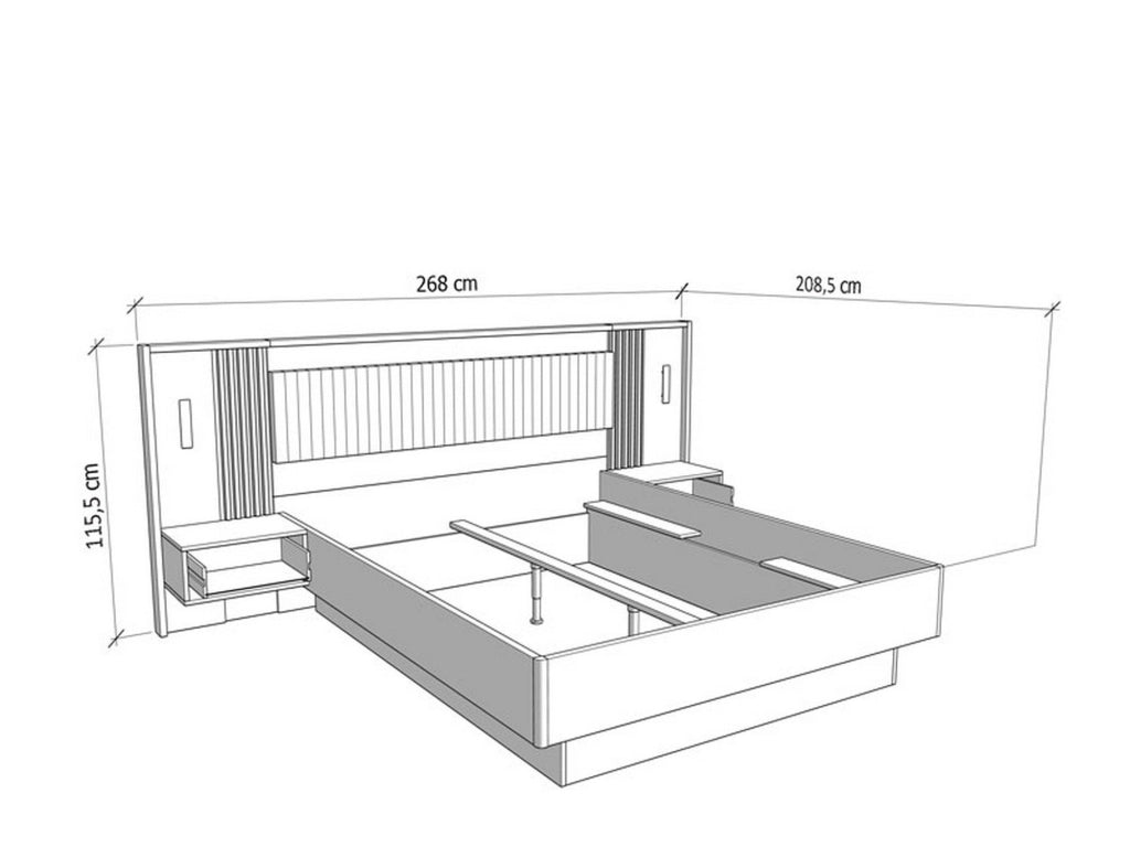 Letto Matrimoniale Casotto, Letto Matrimoniale Dimensione Materasso 160x200 cm, Marrone Rovere Nodi