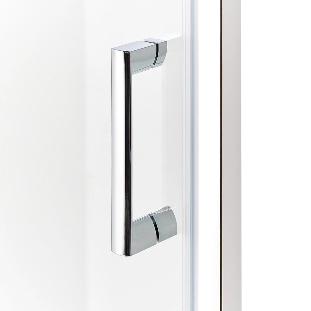 Box Doccia Vetro Temperato argento Cornice Alluminio Anta Singola Quadrata 90 x 90 x 185 cm