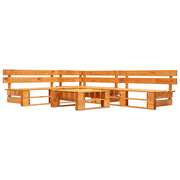 Set Divani da Giardino su Pallet 4 pz Marrone ambra in Legno 277453