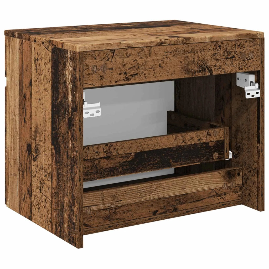 Mobiletto da Bagno a Muro Legno antico 59 x 44,5 x 50 cm 890640