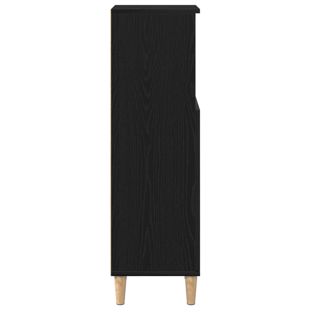 Armadio da bagno  Nero Rovere 30x30x100 cm Legno ingegnerizzato