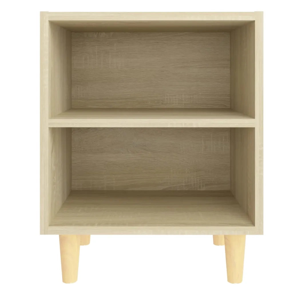 Comodini Gambe in Legno Massello 2pz-Set di 2 Tavolino da notte Rovere Sonoma 40x30x50cm 346325