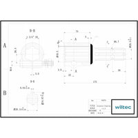 Boccola albero cardanico 175 mm Attacco albero scanalato 1 3/4" 6D Albero uscita 1 3/8" 6D Trattore