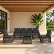 Set Divano da Giardino 7 pz Grigio polyrattan 3435971