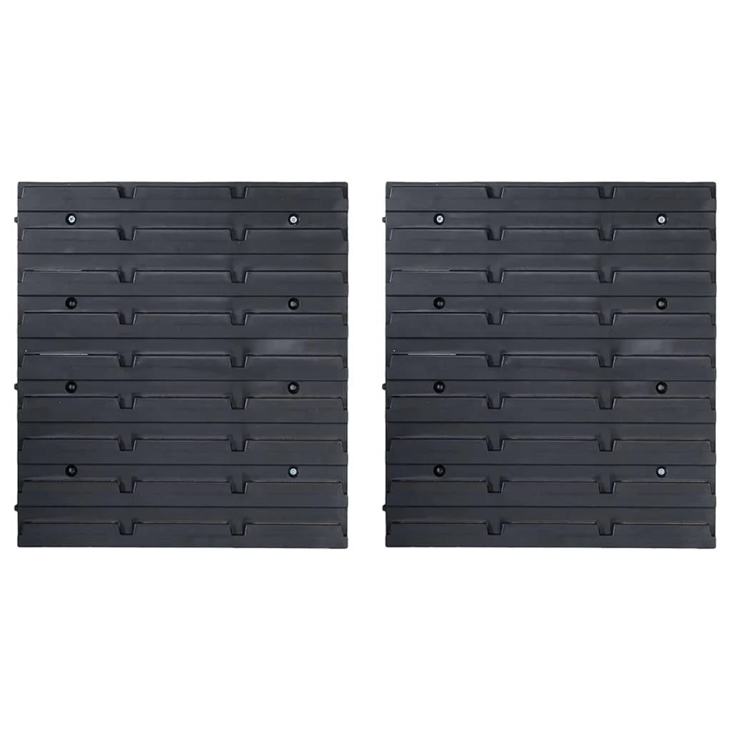 Kit di contenitori portaoggetti e pannelli da parete da 34 pezzi scatola impilabile sistema di stoccaggio degli attrezzi per garage officina fai da te rosso e nero 02_0003849