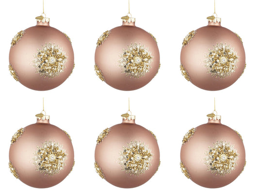 Palline di Natale in Vetro Oro Rosa Addobbi Decorazioni Albero Fairy Bizzotto Diametro: 80 mm