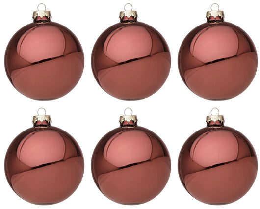 Palline di Natale in Vetro Bossa Nova Rosso Lucido Addobbi Decorazioni Albero Diametro: 80 mm