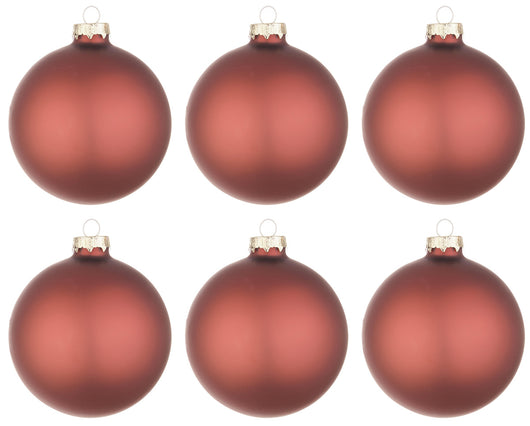Palline di Natale in Vetro Bossa Nova Rosso Opaco Addobbi Decorazioni Albero Diametro: 80 mm