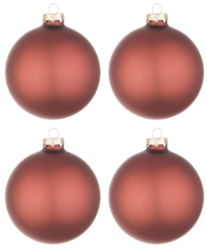 Palline di Natale in Vetro Bossa Nova Rosso Opaco Addobbi Decorazioni Albero Diametro: 100 mm