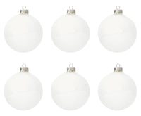 Palle di Natale Vetro Bianche Moderne per Albero Addobbi Decorazioni Natalizie Diametro: 80 mm